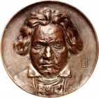PERSONEN. 
MUSIKER und KOMPONISTEN. 
BEETHOVEN, Ludwig van *1770 Bonn +1827 Wien. Medaille o.J. (sign.R.S.) Brustb. v.vorn, einseit. Bronzehohlguss ...