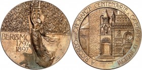 PERSONEN. 
MUSIKER und KOMPONISTEN. 
DONIZETTI, Gaetano *29.11.1797 Bergamo +8.4.1848. Medaille 1897 (v. A. Chiattone b. Johnson) a.d. 100 Jahrfeier...