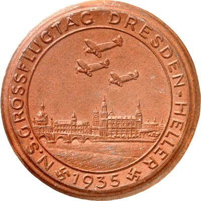 GESCHICHTE u. VERKEHRSWESEN. 
LUFTFAHRT. 
FLUGZEUGE. Medaille 1935 (b. Staatl....