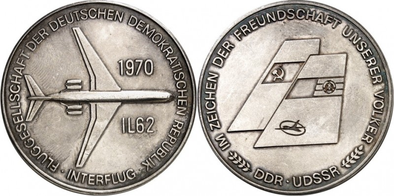 GESCHICHTE u. VERKEHRSWESEN. 
LUFTFAHRT. 
FLUGZEUGE. DDR Medaille 1970 Interfl...