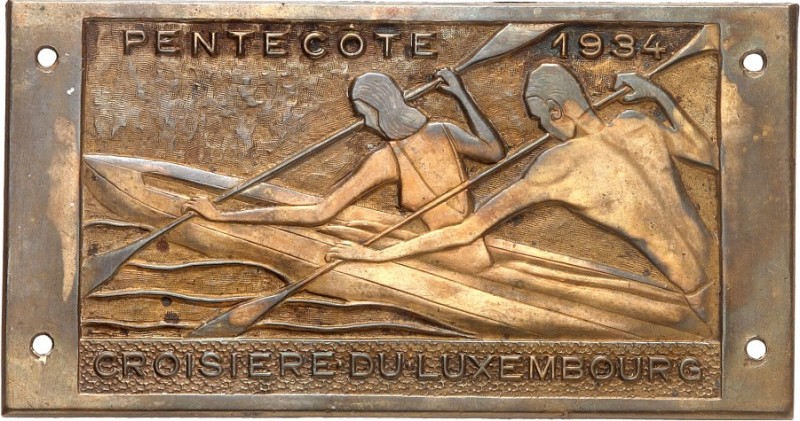 SPORT. 
RUDERN. 
LUXEMBURG. Plakette 1934 (o. Sign., v. Fisch & Cie.) a.d. Kan...