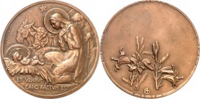 MEDAILLEURE des XIX. bis XXI. Jh.. 
FRANKREICH. 
MONIER, Emile *1883 +1970. Medaille o.J. (1969) LA NATIVITÉ ("Die Geburt (Christi)"). Weihnachtssze...