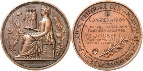 MEDAILLEURE des XIX. bis XXI. Jh.. 
FRANKREICH. 
OUDINÉ, Eugène André *1810 Paris +1889 ebd. Prämienmedaille o.J. (1848, grav. "1909") d. Zentralges...