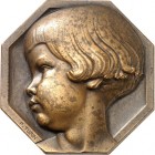 MEDAILLEURE des XIX. bis XXI. Jh.. 
FRANKREICH. 
TURIN, Pierre *1891 Sucy en Brie +1968 Paris. Medaille o.J. (1934) Mädchenkopf. Pausbäckiger Kinder...