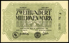 RHEINLAND-PFALZ. 
Kreuznach, Kreis und Stadt gemeinsam. 2x50 Mio.Mark 15.9.1923 (Wz.Rhein.Wellen und Schuppen),100 Mio.Mark 15.9.1923-1.4.1924, 100 M...