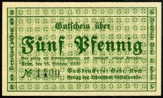 RHEINLAND-PFALZ. 
Trier, Buchdruckerei Gebr. Koch. 5 Pf. 15.2.1920 ohne Wz. v.E. 1735.1, Gra/Me. 1342.1. . 

I