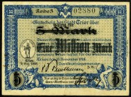 RHEINLAND-PFALZ. 
Trier, Stadt. 1 Mio. Mark 9.8.1923 Überdruck auf 5 Mark vom 13.11.1918. Ke.&nbsp; 5209.b. . 

III