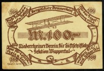RHEINLAND. 
Wuppertal, Niederheimer Verein für Luftschiffahrt". 100 Mark o.D. Spendeschein. . 

II