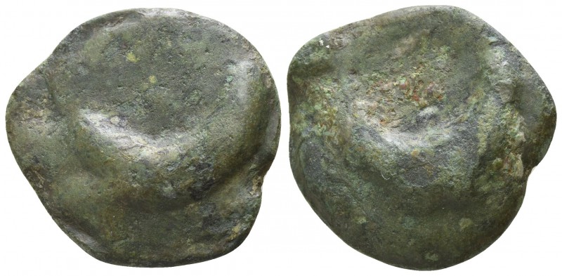 Apulia. Venusia circa 260 BC.
Aes Grave Uncia AE

25mm., 11,42g.

Crescent ...