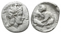 Calabria. Tarentum circa 325-280 BC. Diobol AR