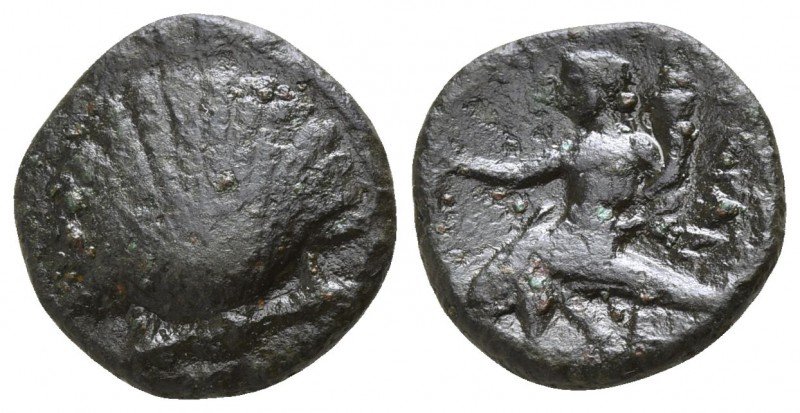 Calabria. Tarentum circa 281-209 BC.
Bronze Æ

14mm., 2,15g.

Scallop shell...