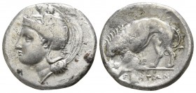 Lucania. Velia circa 350-310 BC. Didrachm AR
