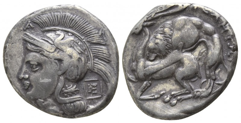 Lucania. Velia circa 280 BC.
Didrachm AR

22mm., 7,50g.

Head of Athena lef...
