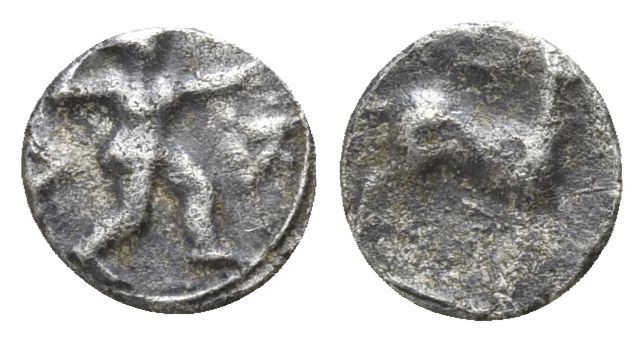 Bruttium. Kaulonia circa 525-425 BC.
1/12 Stater AR

7mm., 0,26g.

K-A, Apo...
