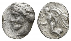 Bruttium. Terina circa 420-400 BC. Diobol AR