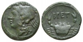 Bruttium. The Brettii 216-214 BC. Quartuncia AE