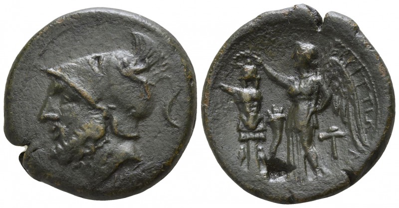 Bruttium. The Brettii circa 214-211 BC.
Reduced Sextans AE

27mm., 15,62g.
...