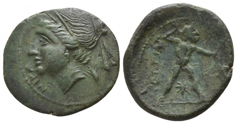 Bruttium. The Brettii circa 214-211 BC.
Bronze Æ

20mm., 3,07g.

NIKA, diad...