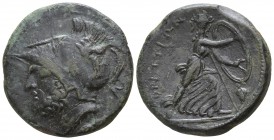 Bruttium. The Brettii 212-203 BC. Reduced Sextans AE