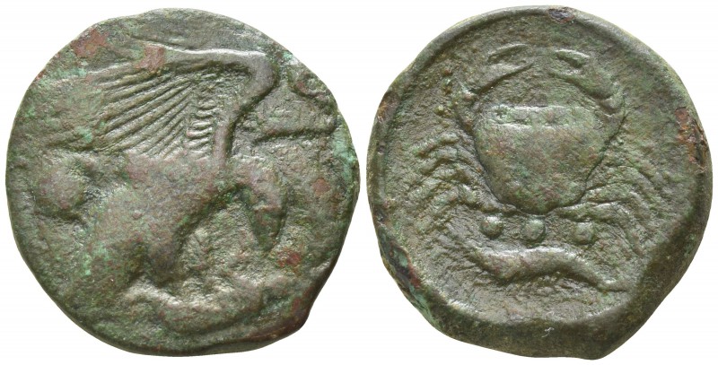 Sicily. Akragas 420-406 BC.
Tetras AE

23mm., 9,72g.

[AKPA], eagle, with h...