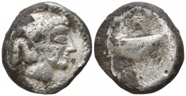 Macedon. Scione circa 480-450 BC. Fourrée Drachm