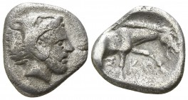Thessaly. Skotussa circa 400-350 BC. Trihemiobol AR