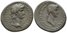 Lydia. Thyateira. Nero and Poppaea<br><br> AD 54-68. Bronze Æ