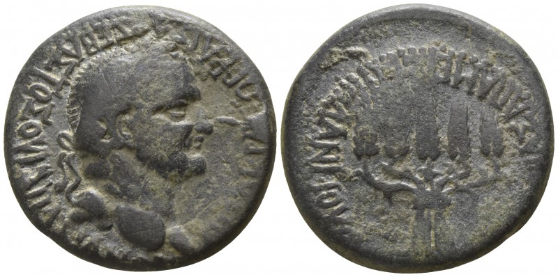 Phrygia. Apameia. Vespasian AD 69-79.
Bronze Æ

25mm., 10,91g.

[AYTOKPAT]Ω...