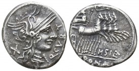 Q. Curtius and M. Sergius Silus 116-115 BC. Rome. Denar AR