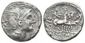 Appius Claudius Pulcher 111-110 BC. Rome. Denar AR