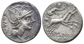 L. Flaminius Chilo 109-108 BC. Rome. Denar AR