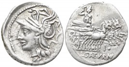Lucius Appuleius Saturninus  104 BC. Rome. Denar AR