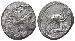 A. Plautius 55 BC. Rome. Denar AR