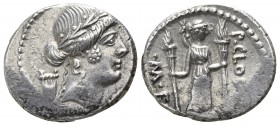 P. Clodius M.f. Turrinus 42 BC. Rome. Denar AR