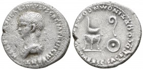 Nero as Caesar AD 50-54. Lugdunum. Denar AR