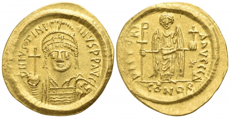 Justinian I. AD 527-565. Constantinople
Solidus AV

22mm., 4,38g.

D N IVST...