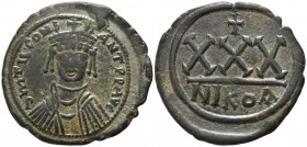Tiberius II Constantine AD 578-582. Nikomedia. 3/4 Follis Æ; 30 Nummi
