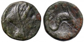 GRECHE - FRENTANIUM - Larinum - Sestante - Testa laureata e velata di donna a d. /R Delfino a d., sotto, due globetti Mont. 431; S. Ans 140 (AE g. 4,7...