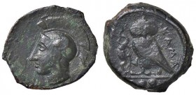 GRECHE - SICILIA - Camarina - Oncia - Testa di Atena a s. /R Gufo stante a s. con lucertola nell'artiglio d., KAMA retrograda Mont. 4017 (AE g. 2,96)...