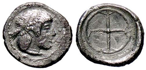 GRECHE - SICILIA - Siracusa (485-425 a.C.) - Obolo - Testa di Aretusa a d. /R Ru...