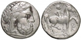 GRECHE - RE DI MACEDONIA - Filippo II (359-336 a.C.) - Tetradracma - Testa laureata di Zeus a d. /R Cavaliere a d. con palma (AG g. 13,94)
BB+