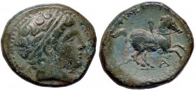 GRECHE - RE DI MACEDONIA - Filippo II (359-336 a.C.) - AE 17 - Testa di Artemisia a d. /R Cavaliere a d. S. Cop. 589 (AE g. 6,15)
BB+