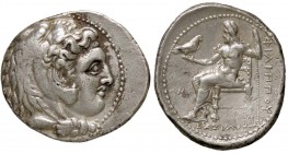 GRECHE - RE DI MACEDONIA - Filippo III (323-317 a.C.) - Tetradracma (Babilonia) - Testa di Eracle a d. /R Zeus seduto a s. con aquila e scettro Price ...