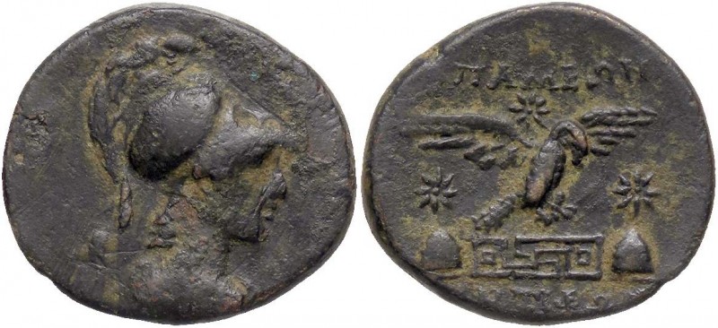 GRECHE - FRIGIA - Apameia - AE 24 - Testa elmata di Atena a d. /R Aquila ad ali ...