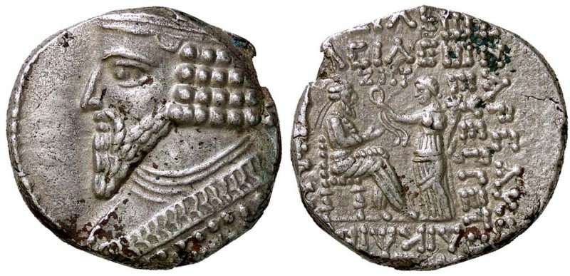 GRECHE - RE PARTHI - Phraates IV (38-2 a.C.) - Tetradracma - Busto diademato a s...