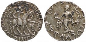 GRECHE - RE DI SKYTHIA - Azes II (35 a.C.-5 d.C.) - Tetradracma - Il Re a cavallo a d. /R Divinità femminile con palma e lampada Mitch 2212 (AG g. 9,1...
