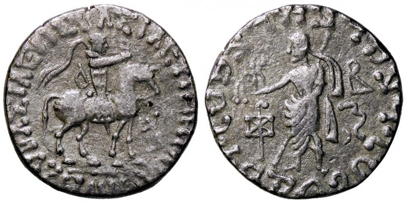 GRECHE - RE BACTRIANI e INDO-GRECI - Azes I (57-35 a.C.) - Tetradracma - Il Re a...