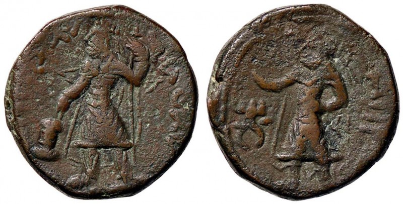 GRECHE - INDIA - KUSHAN - Kanishka I (127-147) - Tetradracma - Kanishka sacrific...