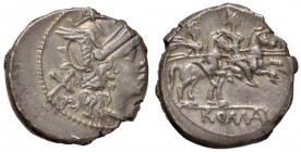 ROMANE REPUBBLICANE - ANONIME - Monete senza simboli (dopo 211 a.C.) - Denario - Testa di Roma a d. /R I Dioscuri a cavallo verso d. Cr. 53/2 (AG g. 3...