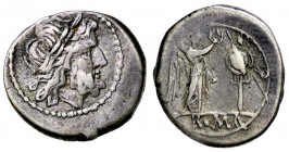 ROMANE REPUBBLICANE - ANONIME - Monete senza simboli (dopo 211 a.C.) - Vittoriato - Testa di Giove a d. /R La Vittoria a d. incorona un trofeo B. 9; C...